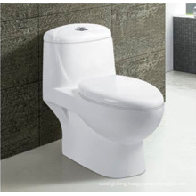 Bathroom Sanitary Ware White Ceramic Siphonic One-Piece Toilet with Toilet Seat